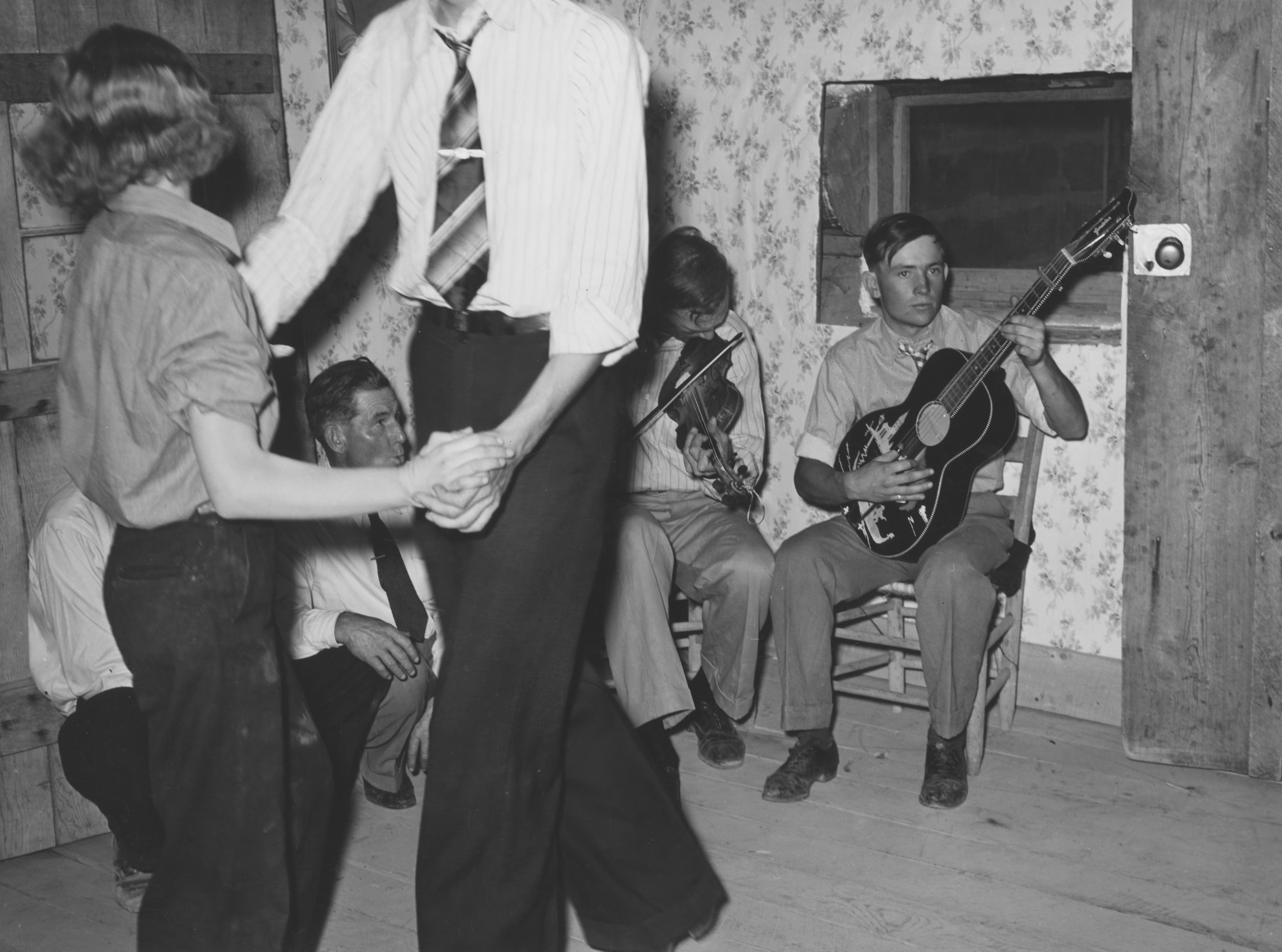 Black-and-white architectural shelves